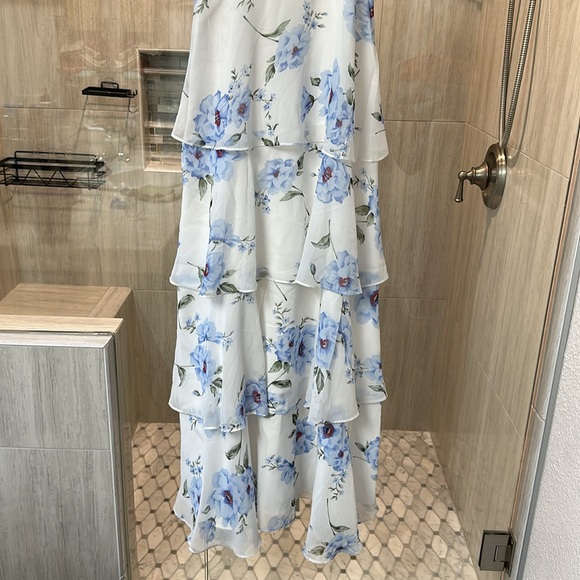 A Tier Delight White Floral Print Surplice Tiered Maxi Dress - Picture 6 of 13